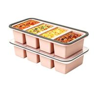 2 stampi in silicone per Souper Cubes, 250 ml, extra grandi, con coperchio, per conservare e congelare zuppe, brodo, salse, cubetti di ghiaccio senza BPA (rosa)