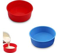 2 stampi in silicone per torte rotondi, 6 pollici, antiaderenti, in silicone, per torte e pani, per torte arcobaleno