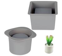 2 stampi in silicone per vasi di piante, forme quadrate e rotonde, stampi fai da te per calcestruzzo per piante grasse, artigianato e decorazioni per la casa