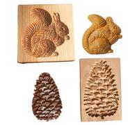 2 stampi per biscotti in legno, adorabili timbri per biscotti a forma di e scoiattolo, antiaderenti, facili da staccare, lavabili, riutilizzabili, per la cucina, stampi per
