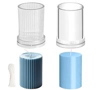 2 stampi per candele in plastica,Set di stampi per candele rovesciate con dispositivo di centraggio dello stoppino,Stampo per candele profumate fatte a mano fai-da-te,Stampo per candele (2PCS)