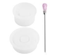 2 stampi per candele, in silicone, con 1 ago per bolle, forma rotonda, per candele, fai da te