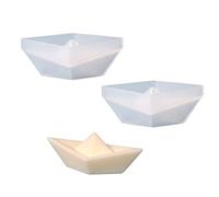 2 stampi per candele per barche di carta, per fai da te, in silicone, per origami 3D, per sapone, candele, decorazioni fai da te (30 x 86 mm)