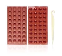 2 stampi per caramelle con 36 griglie, 1 coltello da separazione, stampo semicircolare in silicone, stampo per cioccolato, stampo poroso, stampo per budino, stampo per gelatina, stampo per dolci