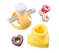 2 stampi per ciambelle con pinza per dip, stampo per pane cavo, timbri a cuore, utensili da forno per la casa, taglierina per ciambelle, stampo per dolci cavi