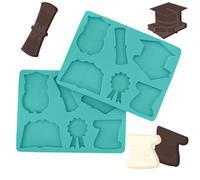 2 stampi per cioccolato di laurea in silicone, stampo per biscotti in silicone, per laurea 2025 Abitur superato, decorazione per esami, feste di laurea, ecc