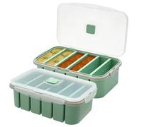 2 stampi per congelatore in silicone, 6 scomparti Super Cubes Freezer, Souper Cubes, contenitore in silicone per zuppa, salsa, grande stampo per cubetti di ghiaccio con coperchio, senza BPA, lavabile