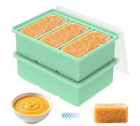 2 stampi per congelatore in silicone con coperchio, impilabili, per salse | Conservazione sicura di brodo e salsa in silicone, alimenti congelati con coperchio protettivo, coperchio resistente agli