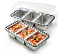 2 stampi per congelatore in silicone, con coperchio, per congelare meal prep e zuppe, senza BPA, impilabili, per zuppe, brodo, salse, cubetti di ghiaccio (3 griglie)
