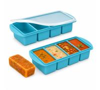 2 stampi per congelatore in silicone con coperchio, per Souper Cubes con spazzola per la pulizia