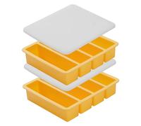 2 stampi per cubetti di ghiaccio grandi, 4 cavità, lunghi, con coperchio, stampi per congelatore in silicone impilabili, facili da sganciare, per cocktail, whisky, bevande, vassoio per cubetti di