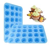 2 Stampi per Muffin Silicone,Stampi Muffin,Stampo Muffin, Teglia Muffin Antiaderente, Riutilizzabile, Lavabile in Lavastoviglie, per Cupcakes, Brownies, Budino, Rosso