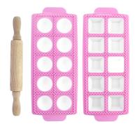 2 stampi per ravioli con 10 griglie, rosa quadrato e ravioli rotondi, forma ravioli italiani, forma a forma di gnocchi, set per ravioli per la produzione di ravioli, gnocchi