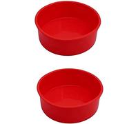 2 stampi per torte da 15,2 cm, in silicone, rotondi, antiaderenti, a sgancio rapido, adatti per muffin, budini, pane