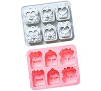 2 stampi per torte in silicone per alimenti a 6 cavità per sacchetti di scuola, per cioccolatini, caramelle, cottura al forno
