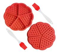 2 Stampi Per Waffle, 2 Pennelli Per Olio, Stampi Per Waffle In Silicone, Strumenti Fai-Da-Te Per La Cottura, Strumenti Per Decorare Torte E Biscotti