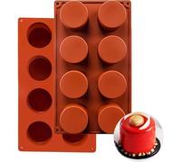 2 stampi rotondi in silicone a 8 cavità, mini stampi per cheesecake, torte e cioccolato, per cake pop, sapone, cioccolato, cheesecake, bombe da bagno