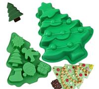 2 Stampi Stampo Torta Natale, Stampi Silicone Natale, Stampo per Cioccolatini Natalizi,Stampo in Silicone Albero di Natale,Per Torte, Dessert, Cioccolato, Budino, Gelatina (A)