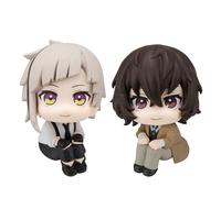 2 statuette BSD anime Dazai Osamu Action Figure Statue 10 cm Mini Look Up Figure Nakahara Chuuya Modello Scultura Desktop Decoration Regalo