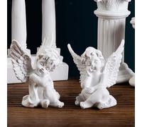 2 statuette di angeli cherubini, adorabili mini figurine nordiche in resina per