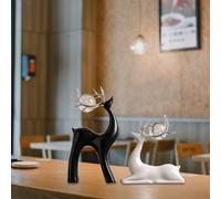 2 statuette di cervi moderne per l'arredamento della casa, per la