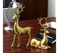 2 statuette di renne, statuette creative moderne per la decorazione della