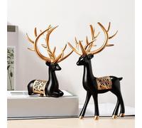 2 statuette moderne di renne, coppia di alci, scultura per la decorazione della