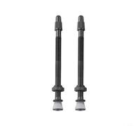 2 steli per valvole Presta, senza camera d'aria, in lega di alluminio, 80 mm, con base in gomma, dado di bloccaggio ad anello per una tenuta sicura su pneumatici per mountain bike e bici da strada