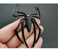 2 stemmi adesivi 3D cromati per auto, per AirPods MA, decorazione per tutti i veicoli universali, camion, moto, camper, scooter, SUV, porte, finestre ragni (2 pezzi, nero)