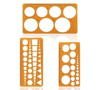2 stencil a cerchio con 36 cerchi e 7 cerchi, righello circolare per dipingere aiuti da disegno, stencil quilling, arancione trasparente, con 1 modello geometrico