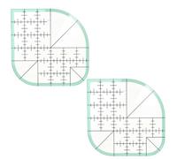 2 stencil per trapuntatura trasparente, righello curvo per cucire in | Acrilico, 15,24 x 15,24 x 0,2 cm ciascuno. 8 raggi di curva + angolo retto. Ideale per trapunte, patchwork