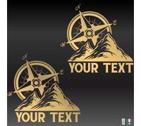 2 Sticker Adesivi BUSSOLA MONTAGNA OFF ROAD Auto Camper Pickup Jeep 4X4 Cofano