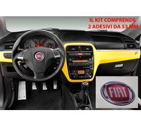 2 STICKERS 3D PVC FREGIO 53 MM VOLANTE LOGO FIAT IDEA CROMA QUBO MULTIPLA 16