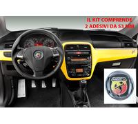 2 STICKERS 3D PVC FREGIO 53 MM VOLANTE LOGO FIAT QUBO CROMA IDEA MULTIPLA ABARTH