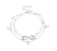 2 Strati Boho Beach Sandalo Braccialetto a Piedi Nudi con cavigliera a Catena con Perline Bracciale alla Caviglia Argento Nuovo Rilascio Clever Treatment