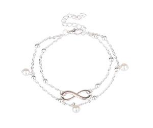 2 Strati Boho Beach Sandalo Braccialetto a Piedi Nudi con cavigliera a Catena con Perline Bracciale alla Caviglia Argento Nuovo rilascioDurability
