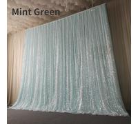 2 Strati Brillantini Lustrini Tulle Raso Tenda Drappo Scenario Nozze Festa Decor