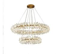 2 Strati Crystal Flower Affermazione LED Luxuria Luce Decorazione casa per la Camera da Letto Ristorante G4 Moderna lampade a soffitto Illuminazione lampadario