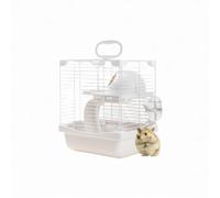 2 strati habitat del criceto gabbia 19x23x28 cm per gerbilli di topi con vassoio