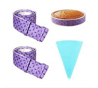 2 strisce per dolci, strisce uniformi di cottura regolabili Strisce per dolci assorbenti in cotone spesso con 1 sac à poche; decorazione Strumenti per la cottura Strisce per dolci da forno (viola)