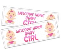 2 striscioni con scritta "Welcome Home Baby Girl", decorazione per feste di ritorno a casa, 5 pezzi