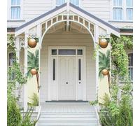 2 striscioni da appendere di benvenuto per la primavera e l'estate, per portico per porta d'ingresso, estate, albero di cocco, stagionale, portico, cartello da appendere alla fattoria, decorazione da