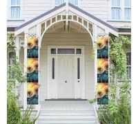 2 striscioni da appendere di benvenuto primavera estate porta d'ingresso banner dente di leone disegno fai da te vernice stagionale porta appeso portico segno fattoria parete interna sfondo