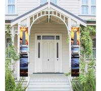 2 striscioni da appendere di benvenuto primavera estate porta d'ingresso portico banner magica chitarra elettrica musica stagionale porta appeso portico segno fattoria parete interna sfondo