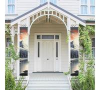 2 striscioni da appendere di benvenuto primaverile estate porta d'ingresso banner vernice paesaggio stagionale porta appeso portico segno fattoria parete interna decorazione bandiera esterna 180 x 30