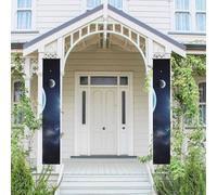 2 striscioni da appendere per porta d'ingresso primavera estate portico banner luna stelle e pianeti stagionale porta appeso portico segno fattoria parete interna decorazione bandiera esterna 180 x 30