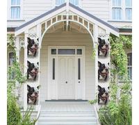 2 striscioni da appendere per porta d'ingresso primaverile estate Boston Terrier stagionale porta portico cartello da appendere per portico fattoria decorazione da parete interna bandiera esterna 180