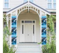 2 striscioni da appendere per porta d'ingresso primaverile estate portico banner due delfini nell'acqua stagionale porta da appendere portico segno fattoria parete interna sfondo decorazione bandiera