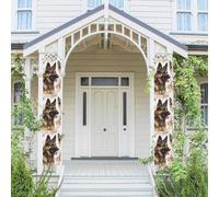 2 striscioni da appendere per porta d'ingresso primaverile estate portico banner pastore tedesco amanti dei cani stagionali da appendere portico cartello fattoria parete interna decorazione bandiera