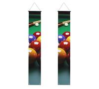 2 striscioni da biliardo per portico per porta d'ingresso, elegante decorazione per la casa, bandiere da appendere, cartello di benvenuto per esterni, interni, forniture per vacanze, 180 x 30 cm
